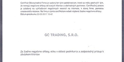 Dôveryhodná firma GC Trading